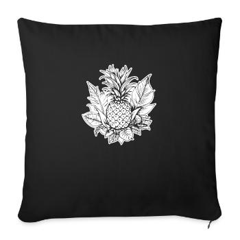 Pineapple - Sofa pillowcase 17,3'' x 17,3'' (45 x 45 cm) - black - Front
