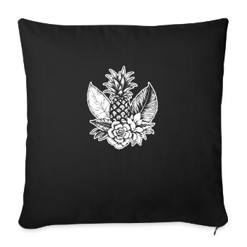 Pineapple - Sofa pillowcase 17,3'' x 17,3'' (45 x 45 cm) - black - Front