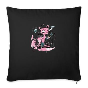 Jok la panthère rose - Housse de coussin décorative 45 x 45 cm - noir - Devant
