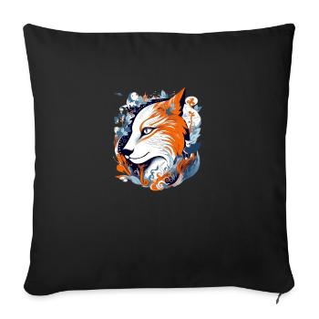 Bayo the fox - Sofa pillowcase 17,3'' x 17,3'' (45 x 45 cm) - black - Front