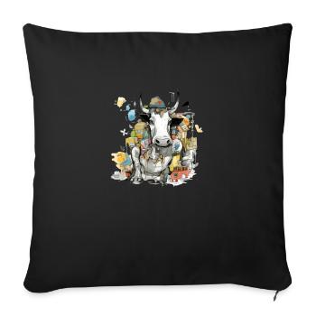 Juik the bull - Sofa pillowcase 17,3'' x 17,3'' (45 x 45 cm) - black - Front
