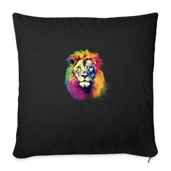 La fierté du lion - Housse de coussin décorative 45 x 45 cm - noir - Devant