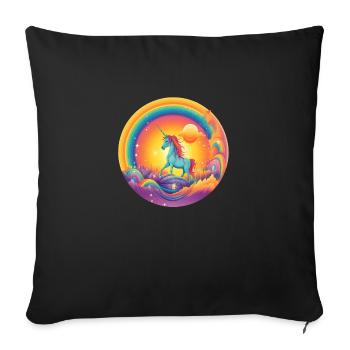 Enchanted Rainbow: Magical Unicorn - Sofa pillowcase 17,3'' x 17,3'' (45 x 45 cm) - black - Front