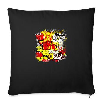 Graffiti style Splash hip hop colors painter color - Sofa pillowcase 17,3'' x 17,3'' (45 x 45 cm) - black - Front