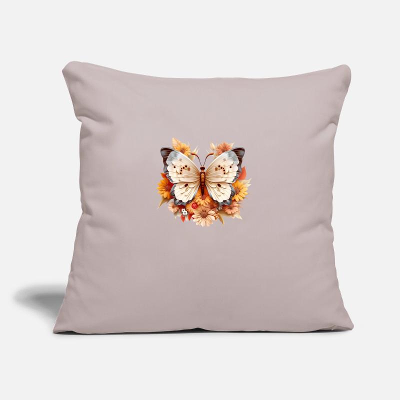 3D papillon fleur papillon fleurs beauté Housse de coussin décorative 45 x 45 cm
