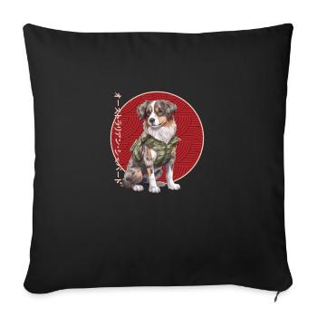 Berger australien japonais - Housse de coussin décorative 45 x 45 cm - noir - Devant
