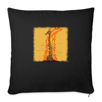 joke green animals humor present idea giraffe cool - Sofa pillowcase 17,3'' x 17,3'' (45 x 45 cm) - black - Front