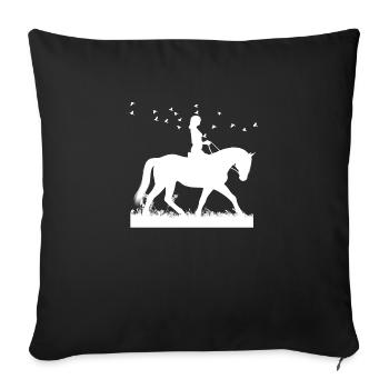 Cavalier - Housse de coussin décorative 45 x 45 cm - noir - Devant