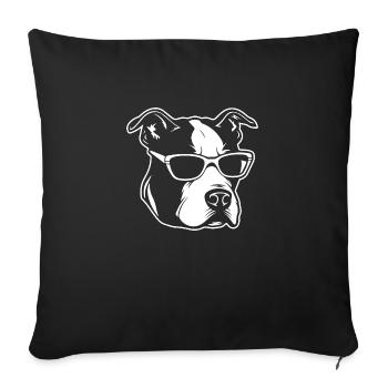 Pitbull - Housse de coussin décorative 45 x 45 cm - noir - Devant