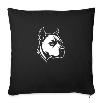 Pitbull - Housse de coussin décorative 45 x 45 cm - noir - Devant