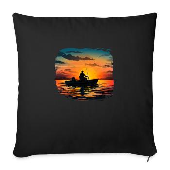 Boat anglers - Sofa pillowcase 17,3'' x 17,3'' (45 x 45 cm) - black - Front