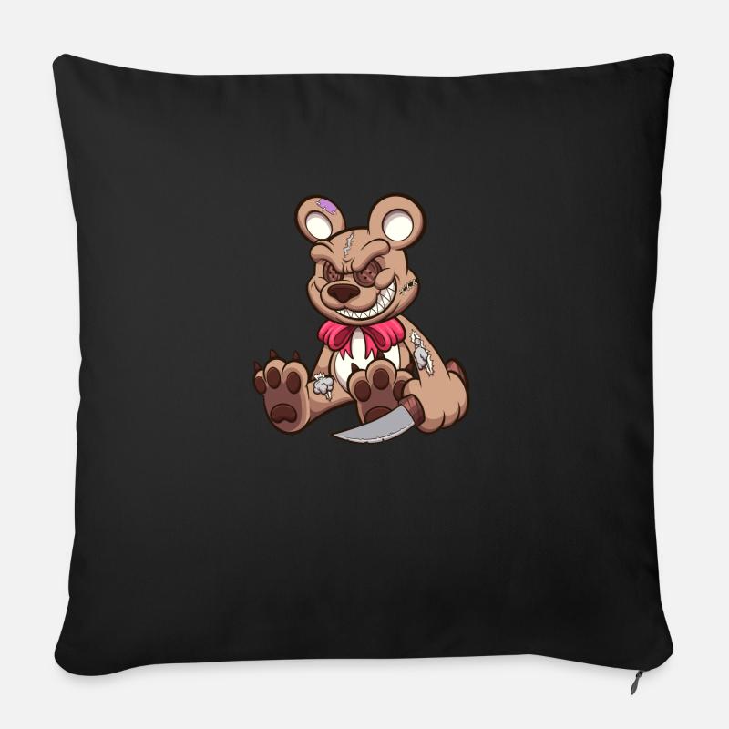 Böser Teddybär - Sofakissenbezug 45 x 45 cm - Schwarz