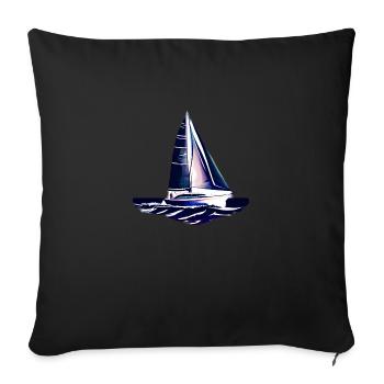 Sailing Sailboat Sailing Sailing Sailing Ship - Sofa pillowcase 17,3'' x 17,3'' (45 x 45 cm) - black - Front