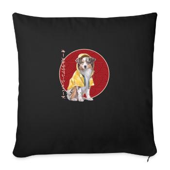 Japanese Australian Shepherd Raincoat - Sofa pillowcase 17,3'' x 17,3'' (45 x 45 cm) - black - Front