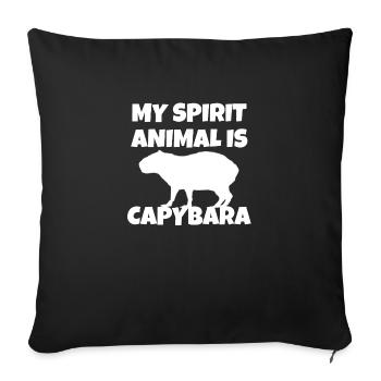 Capybara is my spirit animal : Ok I Pull Up Meme - Sofa pillowcase 17,3'' x 17,3'' (45 x 45 cm) - black - Front
