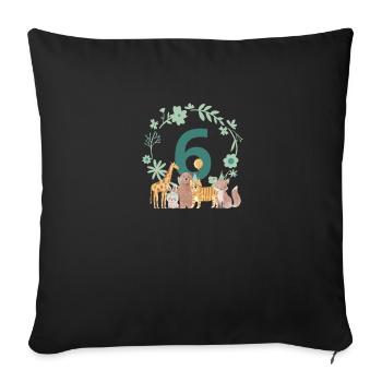 6th Anniversary - Sixth Anniversary Animals - Sofa pillowcase 17,3'' x 17,3'' (45 x 45 cm) - black - Front