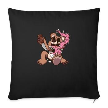 Dessin animé Teddy Bear Monster - Housse de coussin décorative 45 x 45 cm - noir - Devant