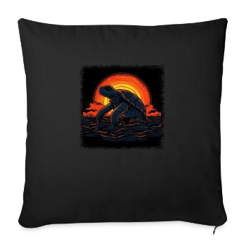 anniversaire cadeau idée humour canard drôles dictons - Housse de coussin décorative 45 x 45 cm - noir - Devant