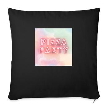 PIZZA PARTY - Sofa pillowcase 17,3'' x 17,3'' (45 x 45 cm) - black - Front