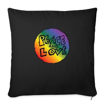 gay pride peace and love love pays flag pride - Sofa pillowcase 17,3'' x 17,3'' (45 x 45 cm) - black - Front