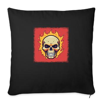 skull death board heart present idea - Sofakissenbezug 45 x 45 cm - Schwarz - Vorne