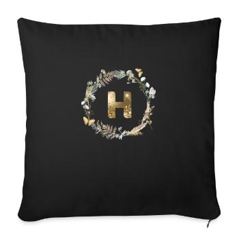 H Monogram Glitter Boho Wreath - Sofa pillowcase 17,3'' x 17,3'' (45 x 45 cm) - black - Front