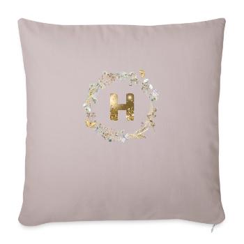H Monogramme Paillettes Boho Couronne - Housse de coussin décorative 45 x 45 cm - taupe clair - Devant
