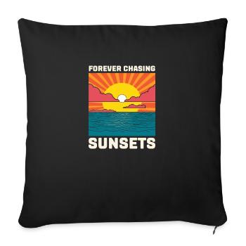 Forever Chasing Sunsets - Sofa pillowcase 17,3'' x 17,3'' (45 x 45 cm) - black - Front