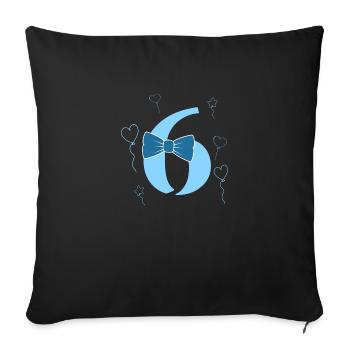 6th Birthday Boy - Sofa pillowcase 17,3'' x 17,3'' (45 x 45 cm) - black - Front