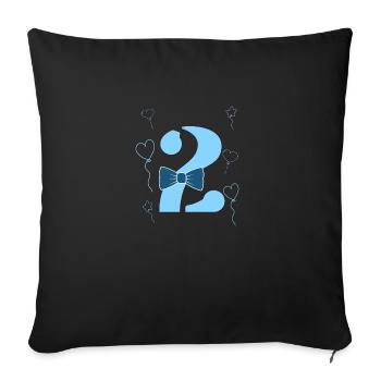 2nd birthday boy - Sofa pillowcase 17,3'' x 17,3'' (45 x 45 cm) - black - Front