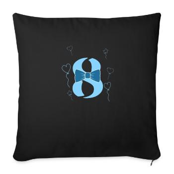 8th birthday boy - Sofa pillowcase 17,3'' x 17,3'' (45 x 45 cm) - black - Front