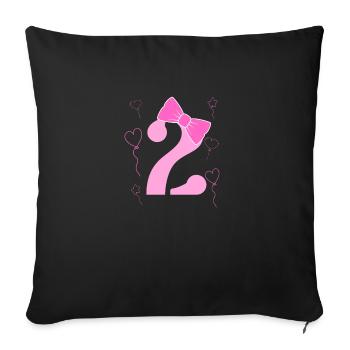 2nd Birthday Girl - Sofa pillowcase 17,3'' x 17,3'' (45 x 45 cm) - black - Front