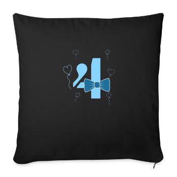 4th birthday boy - Sofa pillowcase 17,3'' x 17,3'' (45 x 45 cm) - black - Front