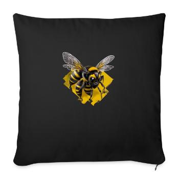 Bees love - Sofa pillowcase 17,3'' x 17,3'' (45 x 45 cm) - black - Front
