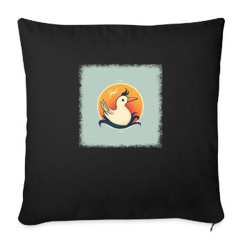 animals birthday present idea bday birds - Sofa pillowcase 17,3'' x 17,3'' (45 x 45 cm) - black - Front