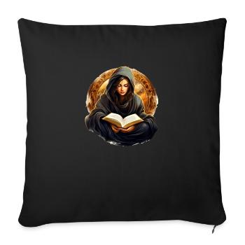 Lesen mit Kuscheldecke - Sofakissenbezug 45 x 45 cm - Schwarz - Vorne
