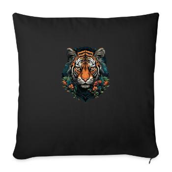 The tiger lurks - Sofa pillowcase 17,3'' x 17,3'' (45 x 45 cm) - black - Front