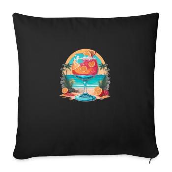 Strand Sommer Cocktail - Sofakissenbezug 45 x 45 cm - Schwarz - Vorne