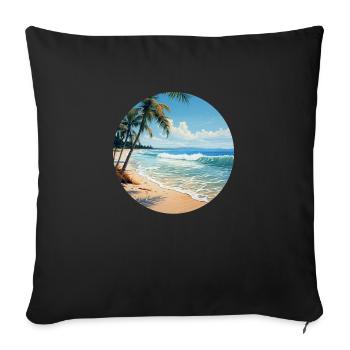 Aventures amusantes à la plage - votre chemise de vacances d’été - Housse de coussin décorative 45 x 45 cm - noir - Devant