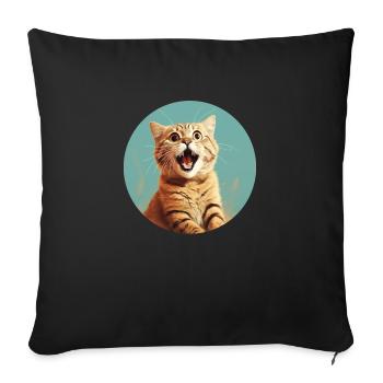 Cute young cat for all cat lovers - Sofa pillowcase 17,3'' x 17,3'' (45 x 45 cm) - black - Front
