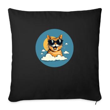 Playful cat world - unmistakable motifs - Sofa pillowcase 17,3'' x 17,3'' (45 x 45 cm) - black - Front