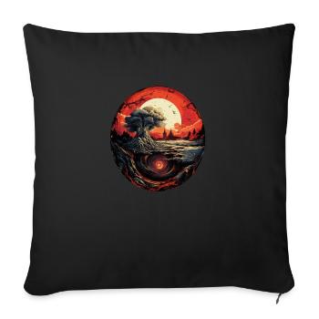 Mysterious tunnel in the underground - Sofa pillowcase 17,3'' x 17,3'' (45 x 45 cm) - black - Front