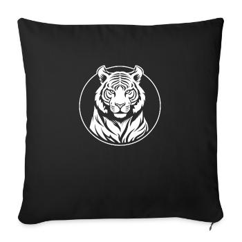 Tiger Big Cat - Sofa pillowcase 17,3'' x 17,3'' (45 x 45 cm) - black - Front