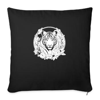 Tiger Big Cat - Sofa pillowcase 17,3'' x 17,3'' (45 x 45 cm) - black - Front