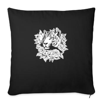 Tiger Big Cat - Sofa pillowcase 17,3'' x 17,3'' (45 x 45 cm) - black - Front