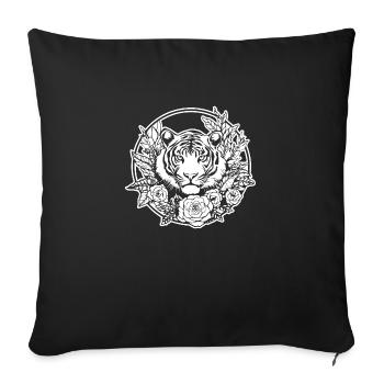 Tiger Big Cat - Sofa pillowcase 17,3'' x 17,3'' (45 x 45 cm) - black - Front
