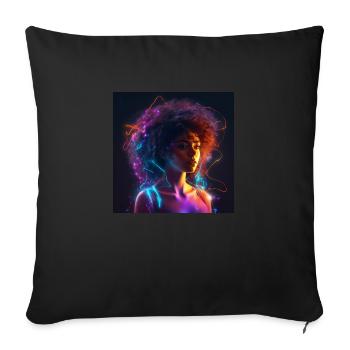 Woman art - Sofa pillowcase 17,3'' x 17,3'' (45 x 45 cm) - black - Front