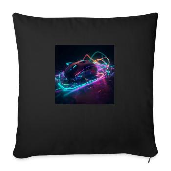 Mouse neon art - Sofa pillowcase 17,3'' x 17,3'' (45 x 45 cm) - black - Front