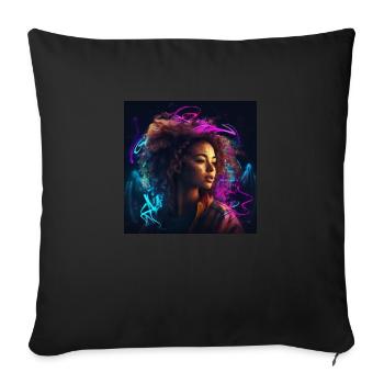 Woman art - Sofa pillowcase 17,3'' x 17,3'' (45 x 45 cm) - black - Front