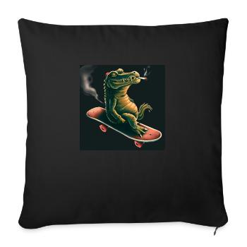 Schlittschuhlaufen Tony Croco - Sofakissenbezug 45 x 45 cm - Schwarz - Vorne